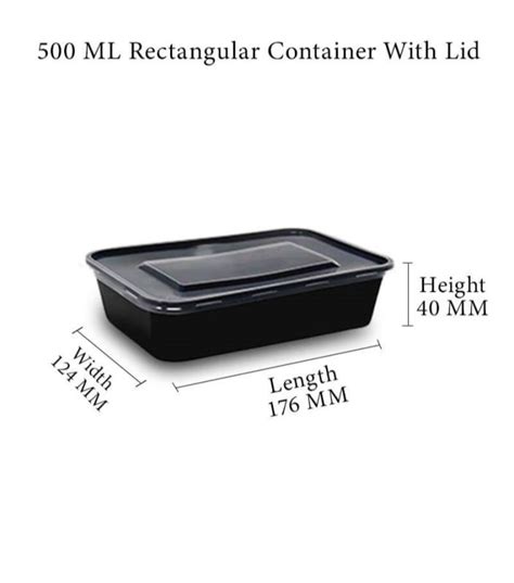 Black Damati Smooth Plastic Ml Rectangular Container Plastic Type