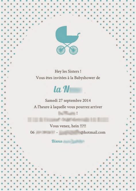 invitation baby shower L heure Projets à essayer Bisous