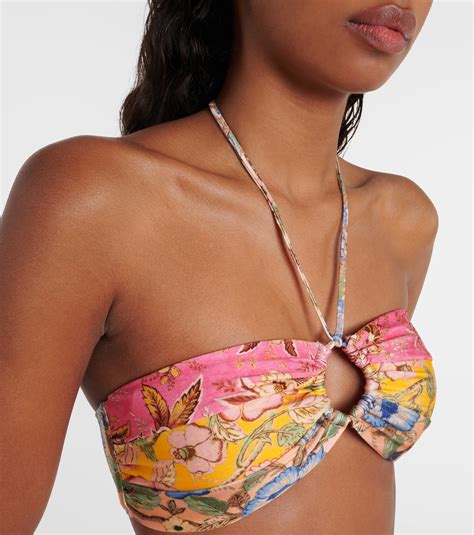 Junie Floral Halterneck Bikini In Multicoloured Zimmermann Mytheresa