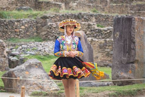 Beautiful Girl With Traditional Dress From Peruvian Andes Culture