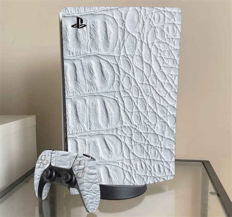 White Alligator Leather Playstation 5 Decal Tenstickers