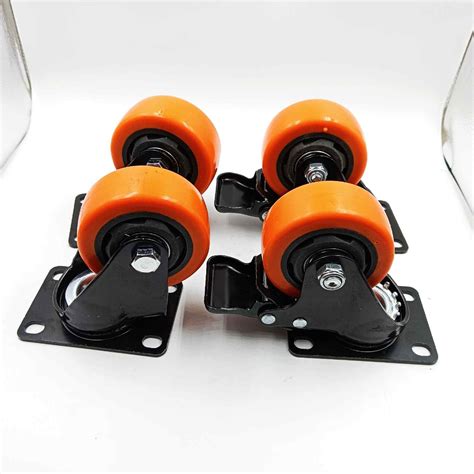 Mm Caster Wheel Set Of Pcs Red Pu