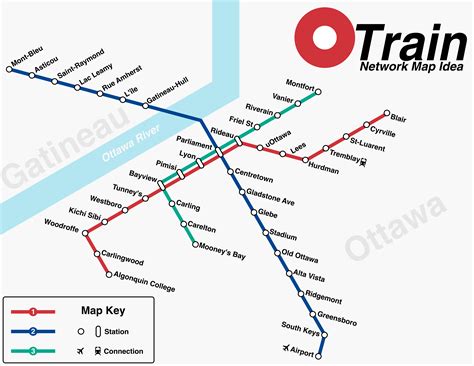 Fantasy light metro transit map I made for Ottawa, Canada. : r ...