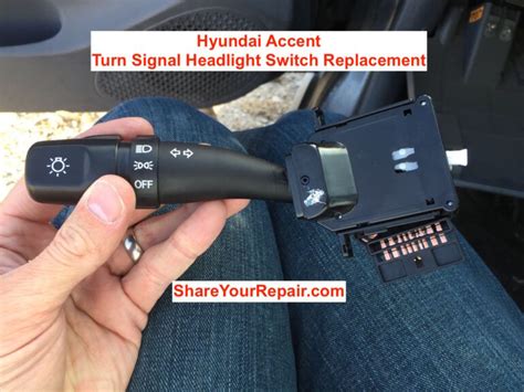 How To Replace Turn Signal Headlight Switch On Hyundai Accent · Share Your Repair