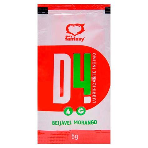 Lubrificante A Base de Agua 5G Morango SEXY FANTASY AQUA GEL D4 Sachê Lust of Love Sex