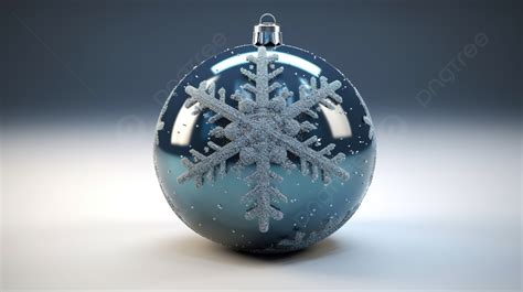 Christmas Ball With Snowflake 3d Rendering Background Christmas