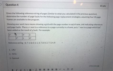 Solved Question 4 15 Pts Given The Following Reference