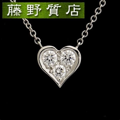 新品仕上げ済）ティファニー Tiffany センチメンタルハート 3p ダイヤネックレス Pt 950 × ダイヤ 3石 8883 Tf