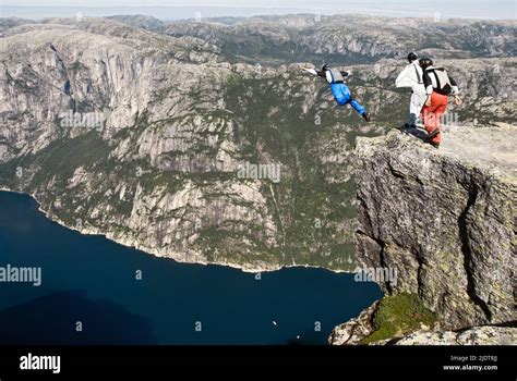 Skydiving From Kjaerag In Lysefjorden Starting At 1000 Metres Above The