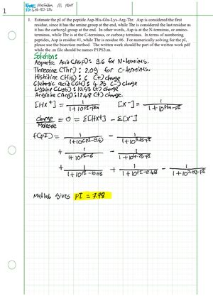 Bioengineering Professor Kamei Problem Set Solutions