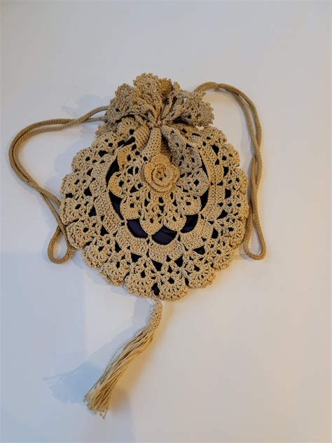 Edwardian Style Crochet Fringed Handbag Gem