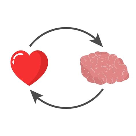 Concepto De Corazón Y Cerebro Cociente Emocional E Inteligencia Icono Y Logotipo Emociones Y