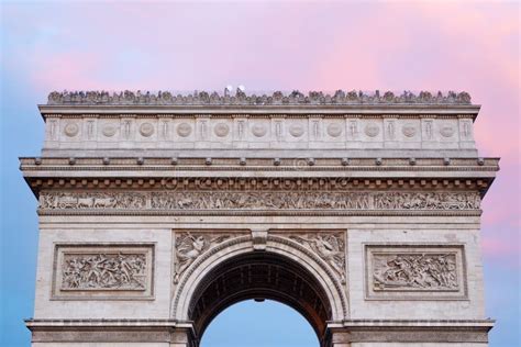 Arc De Triomphe in Paris, Roof Top Stock Image - Image of morning ...