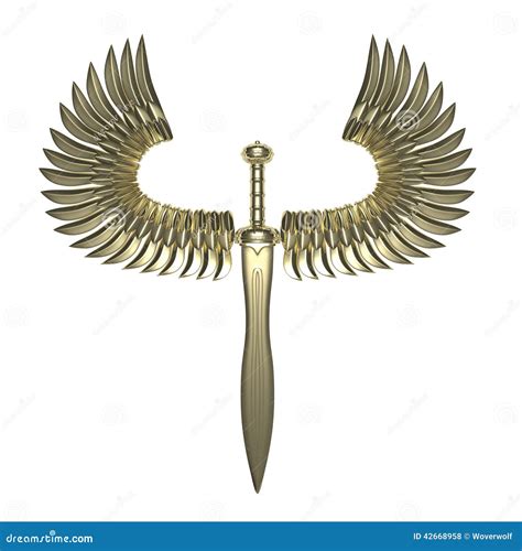 Wings And Sword Symbol Cadets Winged Blade Weapon Medieval Age Warrior ...