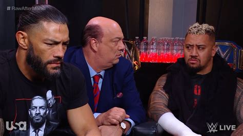 Roman Reigns Talks With Paul Heyman And Solo Sikoa WWE Raw 4 3 2023