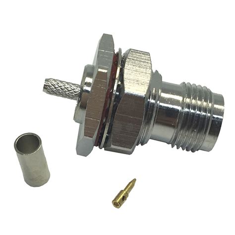 tnc straight crimp jack bulkhead rg  rg   ohm nq comm
