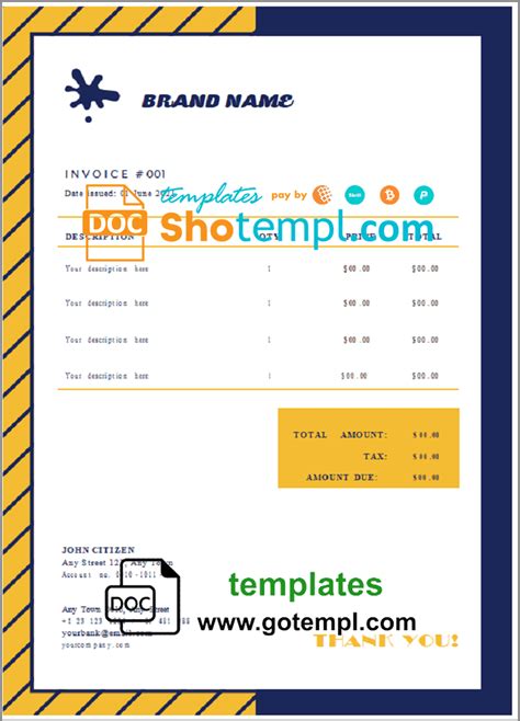 Time Solution Universal Multipurpose Invoice Template In Word And Pdf