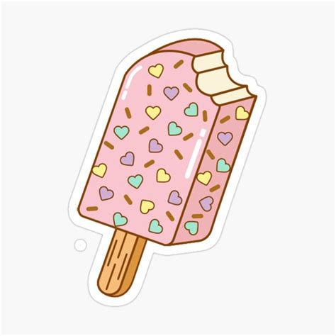 Cute Ice Cream Glossy Sticker By Digital Market Pegatinas Bonitas