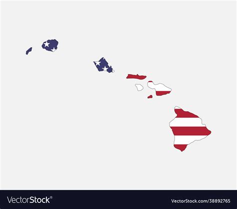 Hawaii map on american flag Royalty Free Vector Image