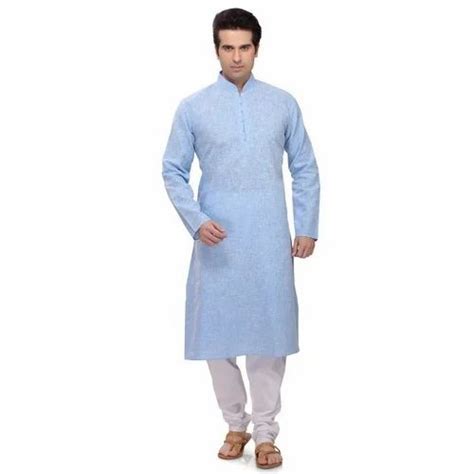 Sky Blue And White Cotton Punjabi Kurta Pajama Size 42 At Rs 495 Set In