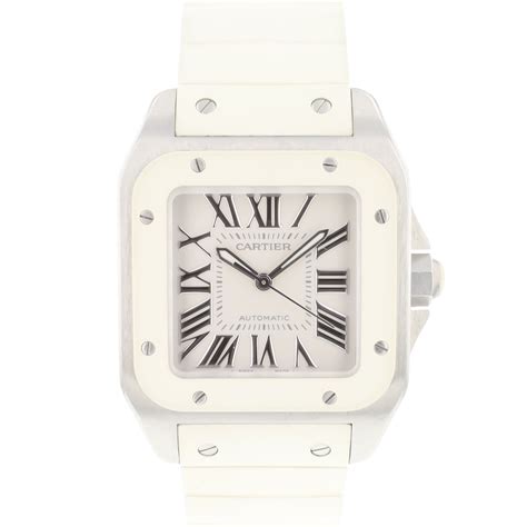 Santos Mm White Cartier Sold Watches Juwelier Burger