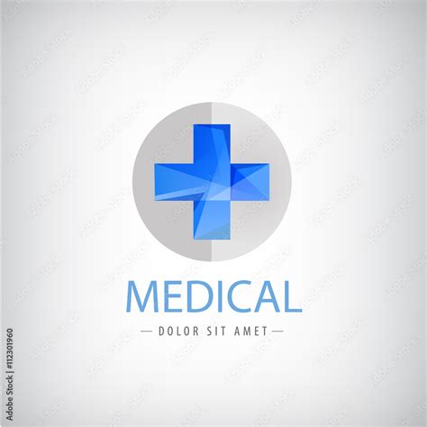 Vector medical logo, blue cross logo isolated. Stock Vector | Adobe Stock