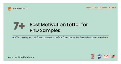 Best Motivation Letter For Phd 07 Samples Reaching Digital