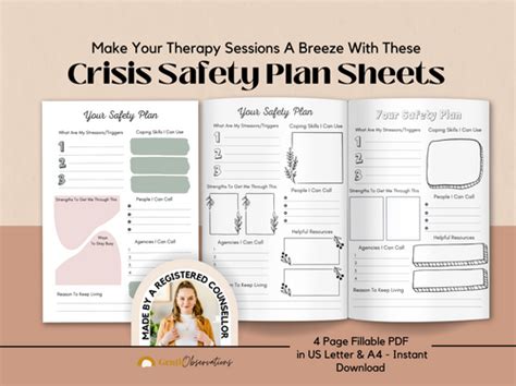 Safety Plan Worksheets For Adults Gentle Observations