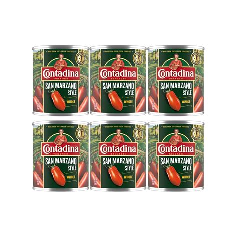 Contadina San Marzano Style Whole Tomatoes 28 Oz Pack Of 6 Cans Grocery