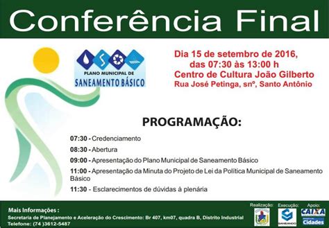 Conferência Final do Plano Municipal de Saneamento Básico de Juazeiro