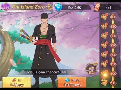 Oni Zoro Summon Tickets From Diamond Op Voyage Chronicles