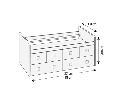 Cama Compacta Con Cama Desplazable Y Cuatro Contenedores Ds Bs Dstilo