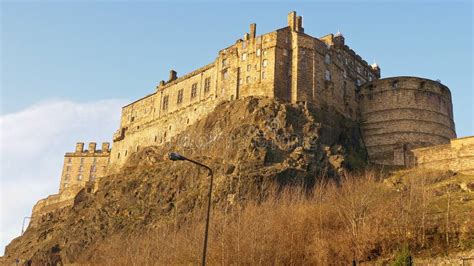 Edinburgh Castle on Castlerock - Amazing View on a Sunny Day Stock ...