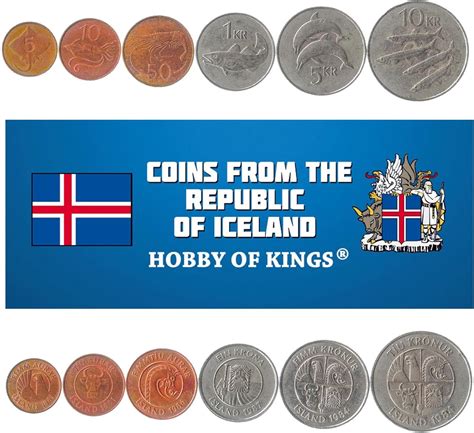 Amazon 6 Coins From Iceland Icelander Coin Set Collection 5 10