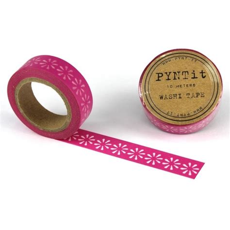 Washi Masking Tape Blumen weiß pink