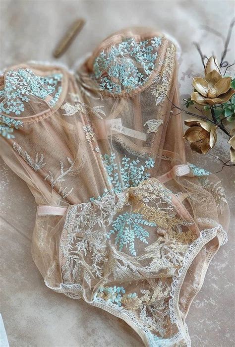 12 Ideas Nude Lingerie For Bride Nude Lingerie Tender Body Blue Flowers Rara Avis Lingerie