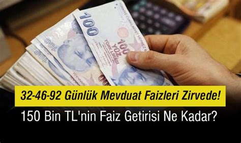 G Nl K Mevduat Faizleri Zirvede Bin Tl Nin Faiz Getirisi