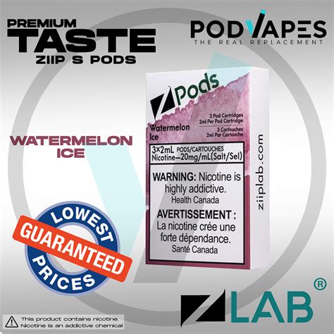 PODVAPES ZiiP Pods S Style Watermelon Ice Pods 5 50mg Ml Affordable