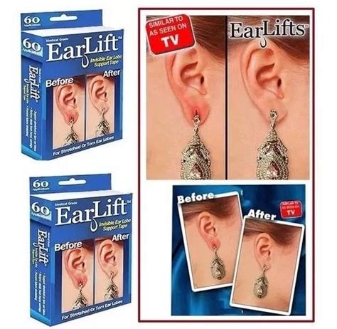 Ear Lift Para Brinco Orelha Rasgada Adesivo Sustenta R Em