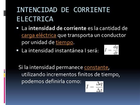 Intensidad De Corriente Electrica