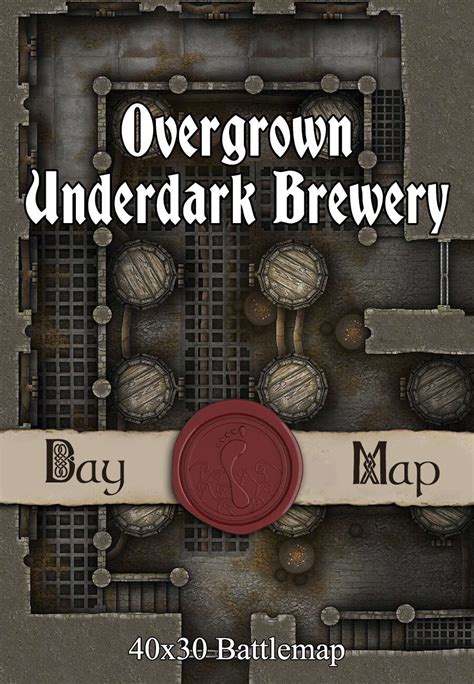 40x30 Battlemap Overgrown Underdark Brewery Seafoot Games Camps