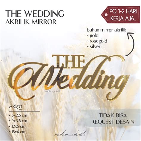 Jual Chipboard Text The Wedding Akrilik Mirror Gold Roseold Silver