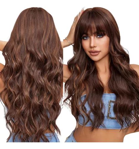 Peruca Wig Fibra Orgânica Super Natural Ondulada Franja