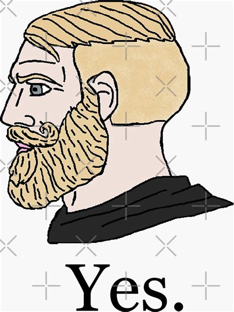 "Yes Chad Nordic gamer meme king" Sticker by Johblanc | Redbubble