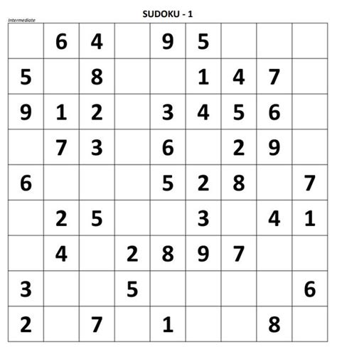 Medium Sudoku Printable