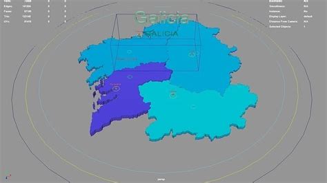 Galicia Spain map region geography political geographic 3D model rigged ...