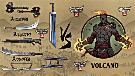 Shadow Fight Titan And Bodyguards Weapon Vs Volcano Youtube