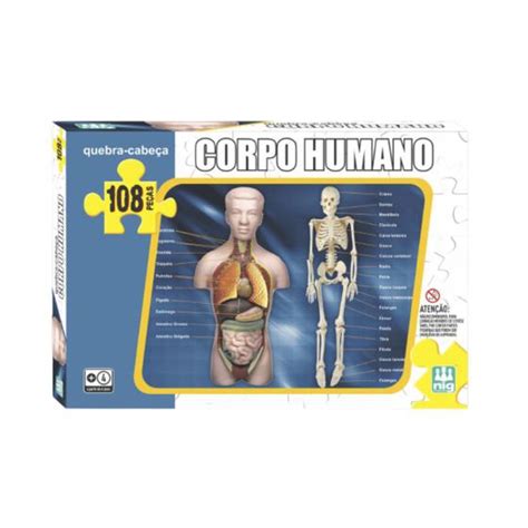 Quebra Cabe A Corpo Humano Infantil Pe As Passatempo Anatomia Cm