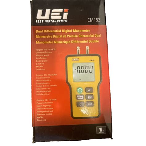 UEi Test Instruments EM152 Dual Differential Digital Manometer w/ Range ...