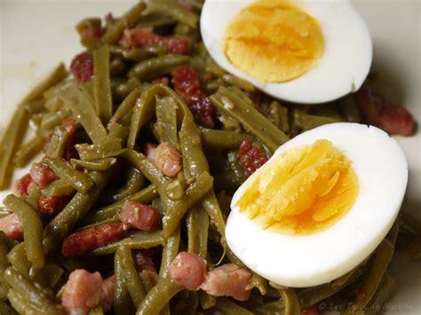 La Cuisine De Myrtille Salade De Haricots Verts Aux Lardons Et Oeuf Mollet